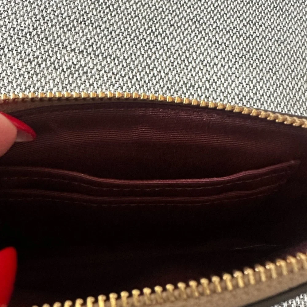 Coach Gold/Taupe Corner Zip Wristlet